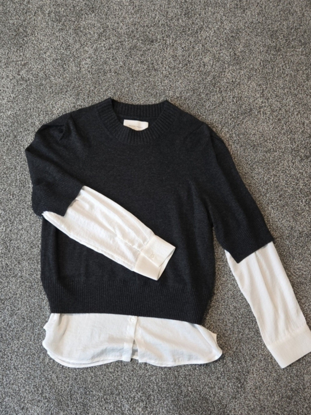 Brochu Walker Black and White Layered-Look Sweater Top